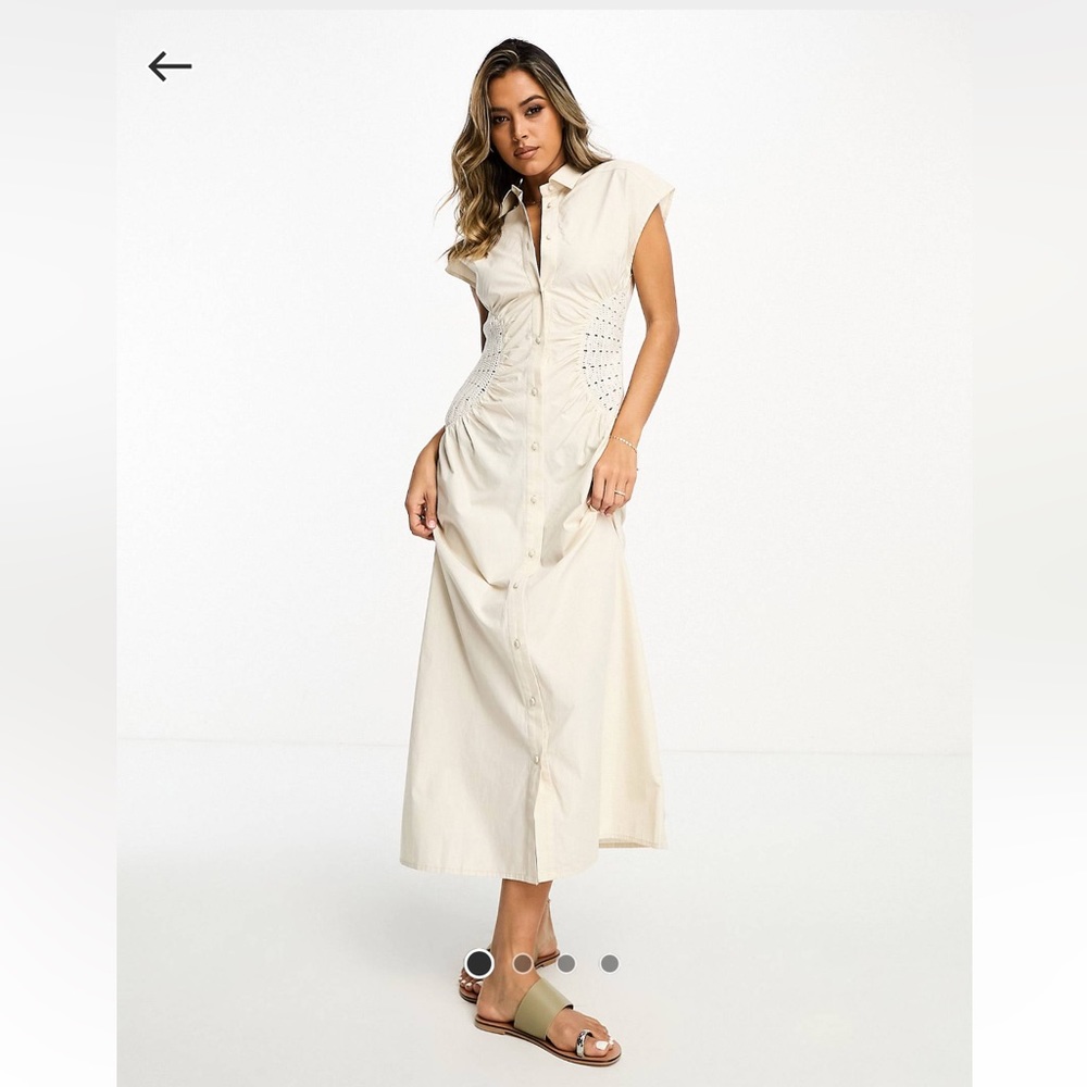 ASOS design sleeveless shirt midi dress w/ crochet waist